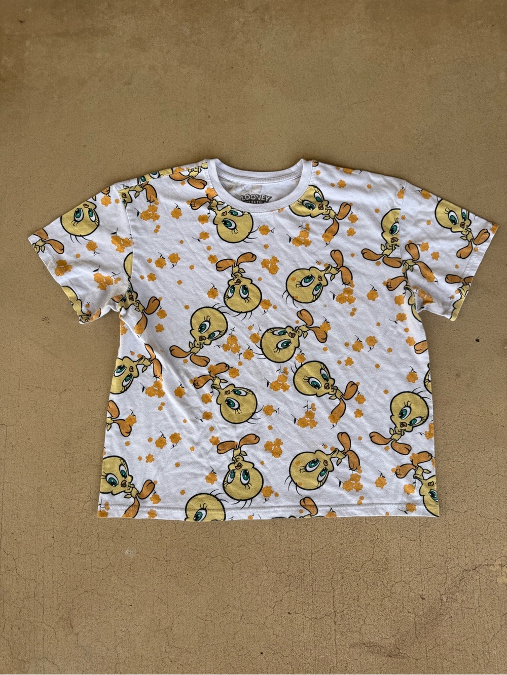 Looney Tunes Women’s Tweety Bird All Over Print T-Shirt Size XL